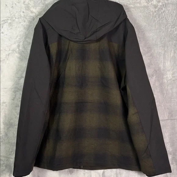 NWT New Pendleton Green Black Plaid Wool Blend Full Zip Hooded Jacket Size XXL